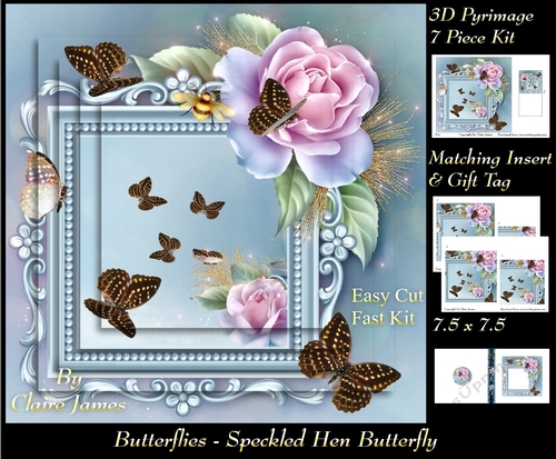 Butterflies - Speckled Hen - Pyrimage/Pyramid + Insert & Tag