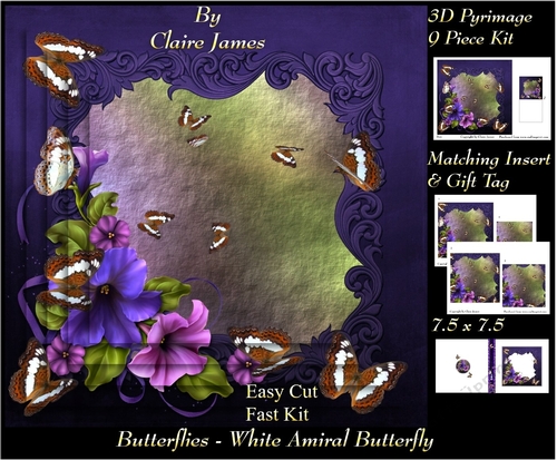 Butterflies - White Admiral - Pyrimage/Pyramid + Insert & Tag