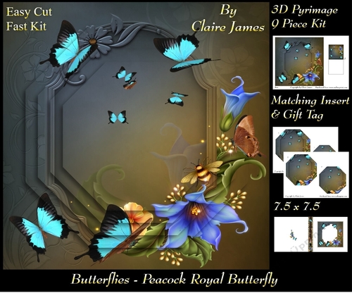 Butterflies - Peacock Royal - Pyrimage/Pyramid + Insert & Tag