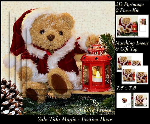 Yule Tide Magic - Snowman Ornaments - 3D Pyramid/pyrimage + Insert & Gift Tag