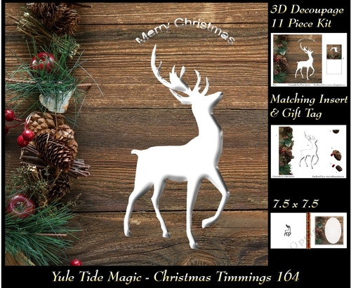 Yule Tide Magic - Christmas Trimmings - 3D Decoupage kit + Insert & Gift Tag