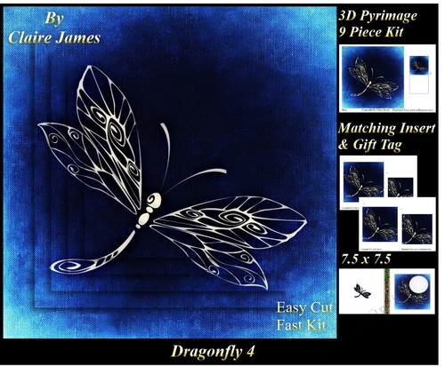 Dragonfly 4 - 3D Pyramid/pyrimage + Insert & Gift Tag