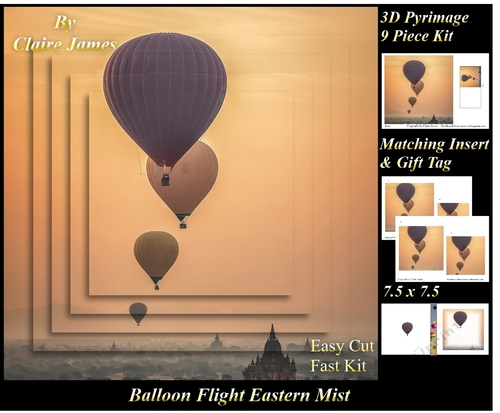 Hot Air Balloons - Balloon Flight eastern mist  - Pyrimage/Pyramid + Insert & Tag