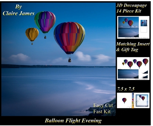 Hot Air Balloons - Balloon Flight Evening  - Pyrimage/Pyramid + Insert & Tag