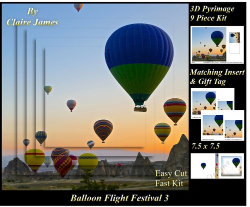 Hot Air Balloons - Balloon Flight Festival 3 - Pyrimage/Pyramid + Insert & Tag