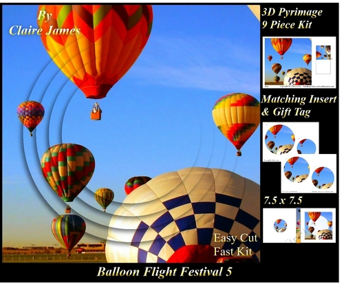 Hot Air Balloons - Balloon Flight Festival 5 - Pyrimage/Pyramid + Insert & Tag