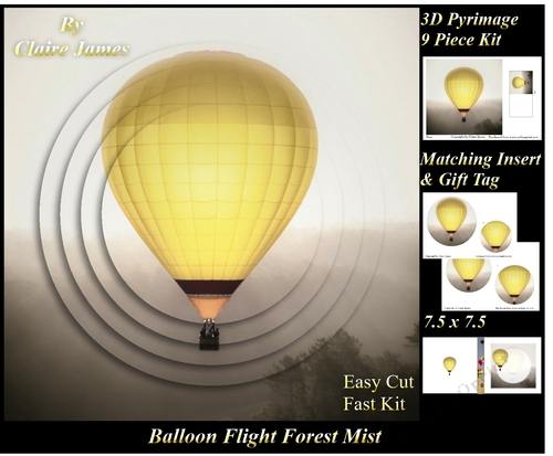 Hot Air Balloons - Balloon Flight Forest Mist - Pyrimage/Pyramid + Insert & Tag
