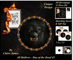 All Hallows Eve - The Day Of The Dead 45 - Special 3D Decoupage + Insert & Tag