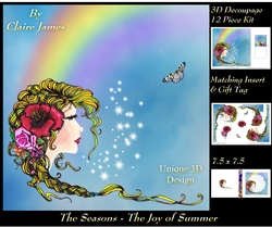 The Seasons - The Joy of Summer - 3D Decoupage + Matching Insert & Tag