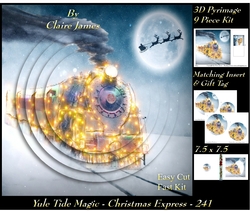 Yule Tide Magic 241 - Christmas Express - 3D Pyramid/pyrimage + Insert & Gift Tag