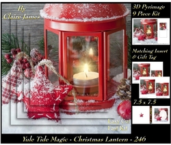 Yule Tide Magic 246 - Christmas Lantern - 3D Pyramid/pyrimage + Insert & Gift Tag