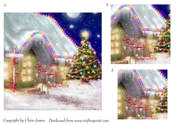 One Sheet Wonders - Christmas Cottage - Easy Cut - 3D Pyramid/pyrimage