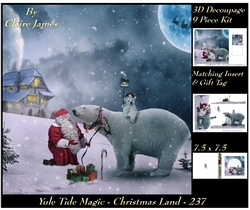 Yule Tide Magic 237 - Christmas Land - 3D Decoupage + Insert & Tag