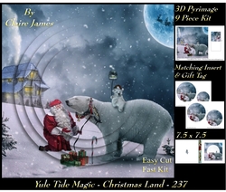 Yule Tide Magic 237 - Christmas Land - 3D Pyramid/pyrimage + Insert & Gift Tag