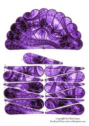 Fan Unusual Purple & Black Lace Goth Vintage + Decoupage