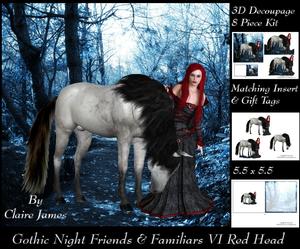 Gothic Night Friends & Familiars Vi Red Head Kit +insert Tag