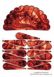 Fan Unusual Red & Black Lace Goth Vintage + Decoupage