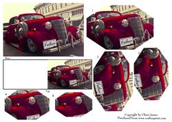 Vintage Car Red + Gift Tag - Quick Fix Fathers Day Pyrimage