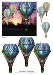 Red Sunset Hot Air Balloon Flight + Decoupage