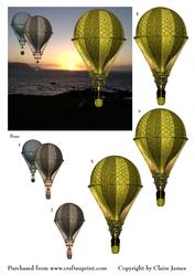 Early Sunrise Hot Air Balloon Flight + Decoupage