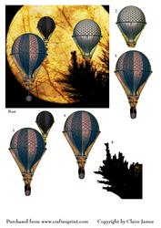 Hot Air Balloon Flight to See the Harvest Moon + Decoupage
