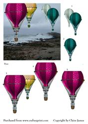 Coastal Hot Air Balloon Flight Over Stormy Seas + Decoupage