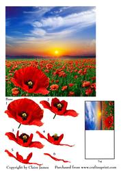 Simply Poppies - Red Poppy Field Decoupage & Matching Tag