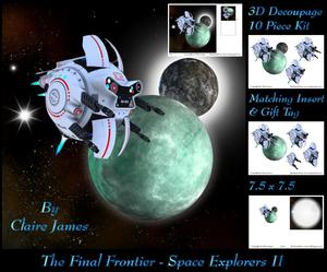 The Final Frontier - Space Explorers 2 Decoupage Insert+tag