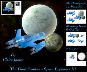 The Final Frontier - Space Explorers 3 Decoupage Insert+tag