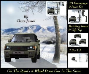 On the Road - Winter - 4 Wheel Drive Fun Green + Insert+tag