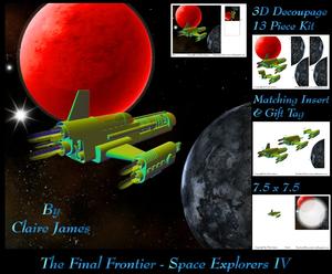 The Final Frontier - 3D Space Explorers 4 Decoupage + Insert & Tag