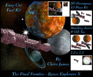 The Final Frontier - 3D Space Explorers 10 Decoupage + Insert & Tag