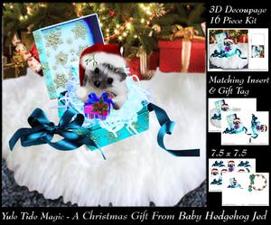 Yule Tide Magic - a Gift from Baby Hedgehog Jed Insert & Tag
