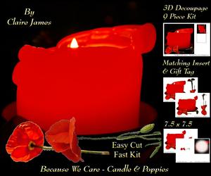 Because We Care - Candle & Poppies + Insert & Tag