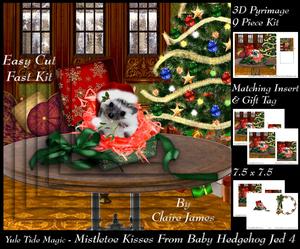 Yule Tide Magic Mistletoe Kisses from Jed Hedgehog 2 + Tag +