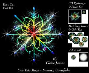 Yule Tide Magic - Fantasy Snowflake + Insert & Tag