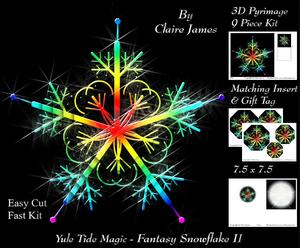 Yule Tide Magic - Fantasy Snowflake 2 + Insert & Tag
