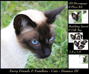 Furry Friends & Familiars - Cats - Siamese 3 + Insert & Tag