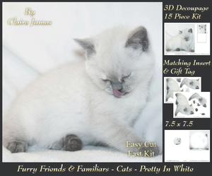 Furry Friends & Familiars - Cats - Pretty in White Deco +tag