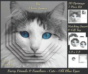 Furry Friends & Familiars - Cats - Old Blue Eyes +insert+tag