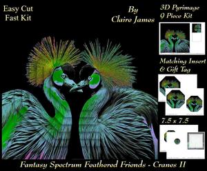 Fantasy Spectrum - Birds - Beautiful Cranes Heart 2 + Tag +
