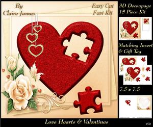 cup665257_2236 - Love Hearts & Valentines - Hearts 15 + Insert & Tag