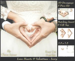Love Hearts & Valentines - Hearts 5 Ivory + Insert & Tag