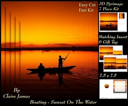 Ships & Boats - Sunset Fishing Boat - Pyrimage/Pyrimid + Insert & Tag 