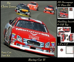 cup714496_2236 - Sport - Racing Car - 3D Decoupage + Insert & Tag