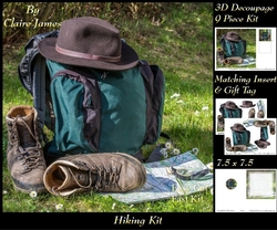 Sport - hiking - 3D Decoupage + Insert & Tag