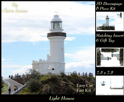 Lighthouse - 3D Decoupage + Insert & Tag