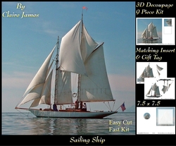 Boats - Sailing Ship - Pyrimage/Pyramid + Insert & Tag