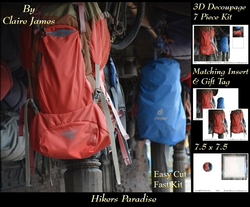Sport - Hikers Paradise - 3D Decoupage + Insert & Tag