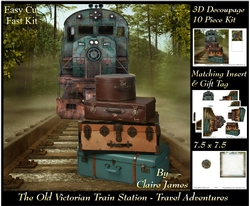 The Old Victorian Train Station 23 - Travel Adventures - 3D Decoupage Insert & Tag